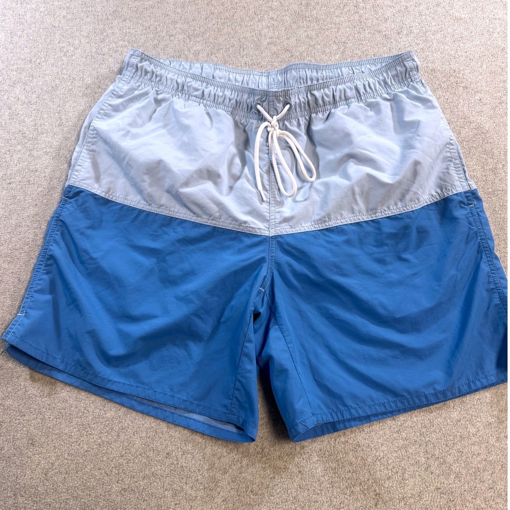 St. Johns Bay Swim Trunks Mens Large Blue Colorblock Mesh Lined Board Shorts